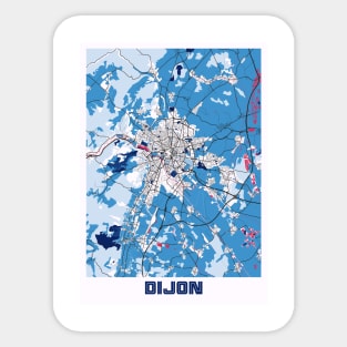 Dijon - France MilkTea City Map Sticker